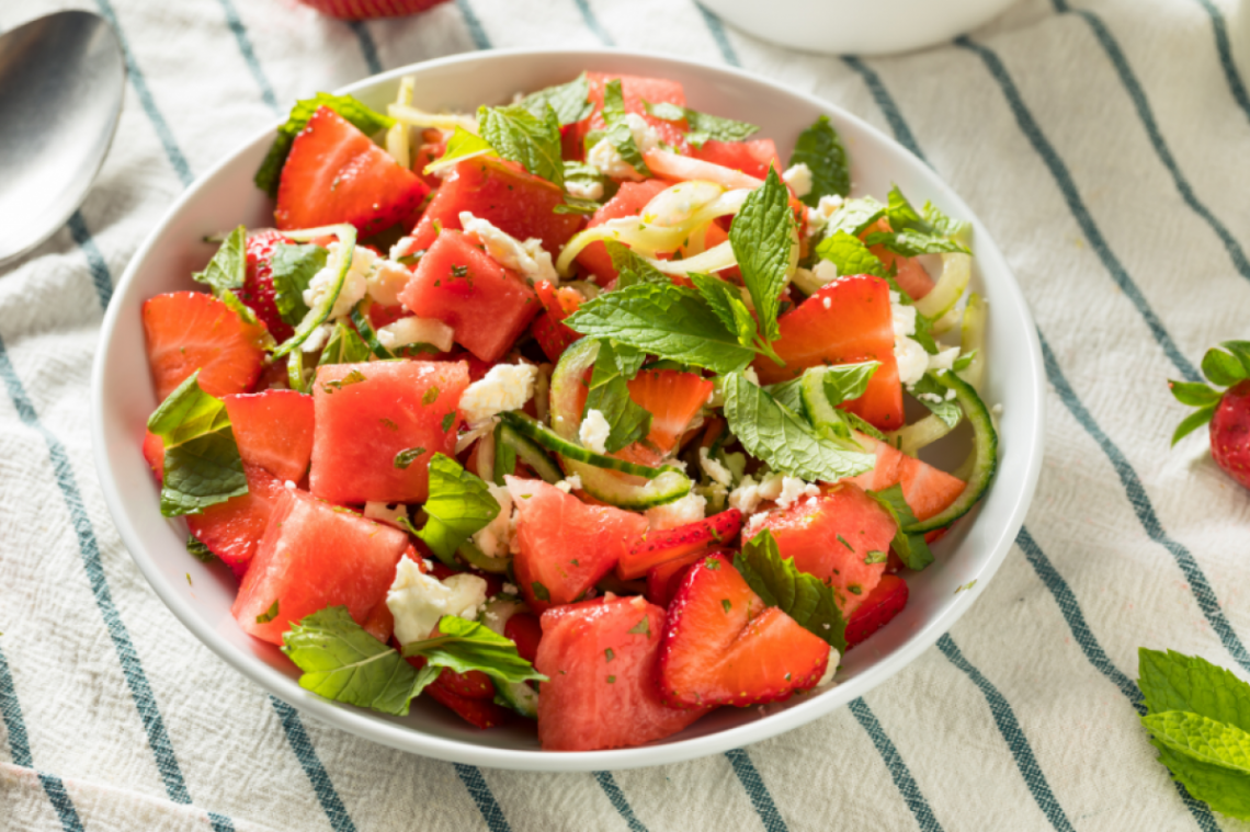 wassermelonen-feta-salat